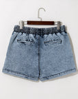 Cielo Drawstring Pocketed Denim Shorts