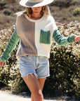 Evelyn Patched Drop Shoulder Sweater
