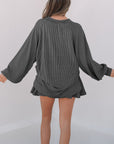 Corded Top and Ruffle Mini Skort Set
