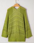Crochet Knit Oversize Open Front Cardigan