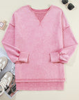 Mineral Wash Drop Shoulder Pullover Sweatshirt