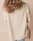 Solid Corduroy Button-Up Pocketed Shacket