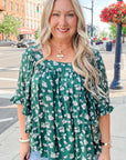 Adelynn Square Ruffled Trim PLUS Blouse