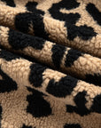 Plus Size Leopard Sherpa Buttoned Vest Jacket
