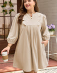 Mila Scallop Detail Mini PLUS Dress