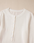 Teresa Color Waffle Half Long Sleeve Top