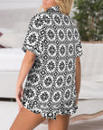 Baha Ranch Talavera Tile Mexican Print Southwest Satin Pajamas