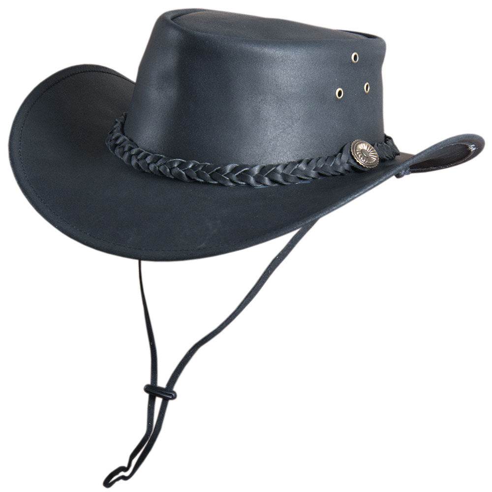 HILASON L M S X l Hand Made Genuine Cubic Leather Crushable Hat 3 In Brim | Cowboy Hat | Cow Girl Hats | Sun Hats for Women &amp; Men | Leather Hat | Fedora Hats