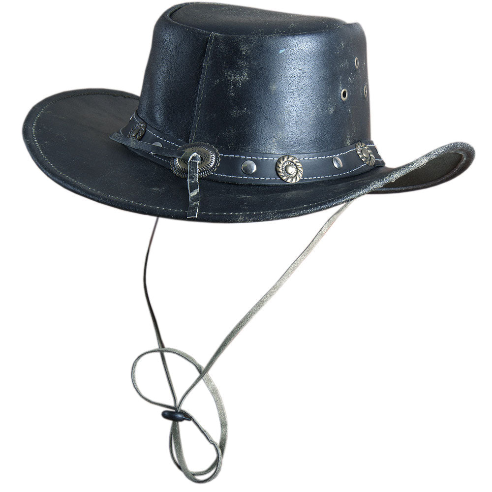 HILASON L M S XL Hand Made Split Antique Leather Crushable Hat 3 in Brim | Cowboy Cow Girl Hats Sun for Women &amp; Men Fedora