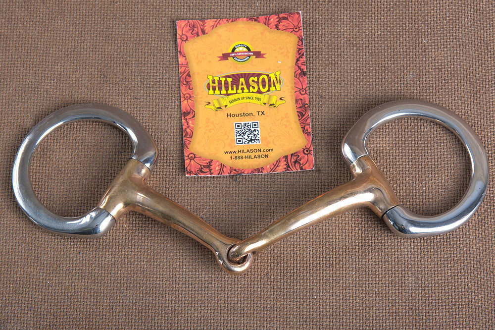 5" Hilason Western Stainless Steel Egg Bit Copper Mouthpiece Horse Bit