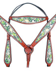 Hilason Western Horse Breast Collar Headstall American Leather Camouflage Mahogany