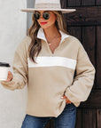 Nicole Colorblock Patchwork Zipped Pullover