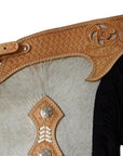 Hilason Western Pro Rodeo Bronc Bull-Riding Smooth Leather Chinks Chaps