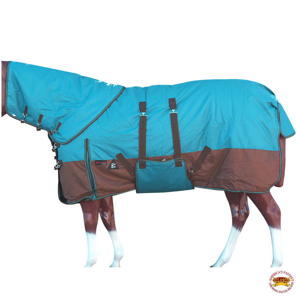 HILASON 1200D Waterproof Winter Horse Blanket Neck Cover Belly Wrap | Turnout Blankets for Horses