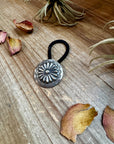 Sterling Silver Hair Tie – Stamped Concho Detail