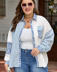 Livia Striped Patchwork Casual PLUS Shirt