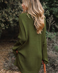 Solid Slouchy Drop Shoulder Sweater Dress
