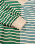 Stripe Colorblock Drop Shoulder Oversized Sweatshirt