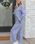 Rory Beau Flounce Long Sleeve Lounge Set