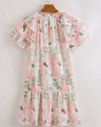 Madalyn Floral Contrast Edge Layered Short Sleeve Mini Dress