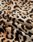 Plus Size Leopard Embroidered Ruffle Short Sleeve Blouse