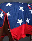 Hilason 1200D Waterproof Horse Hood Turnout Blanket Belly Wrap American Flag