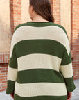 Violet Stripe Colorblock Notched PLUS Sweater