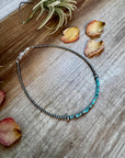 Blue-Green Turquoise Heishi Choker – 14"