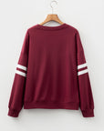 Varsity Stripe Drop Shoulder Oversized Sweatshirt