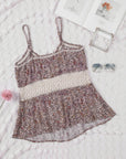 Floral Lace Crochet Spaghetti Strap Tank Top