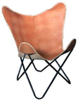 Genuine Leather Butterfly Chair Folding Lounge Sling Seat