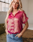 Amoura Metallic Sheen Buttoned Top