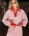 Zaylee Collared Drop Shoulder Pullover