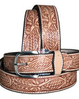 Hilason Oakleaf Made In Usa Gun Holster Leather Work Belt Brown