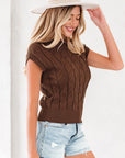 Lyrajira Texture Short Sleeve Sweater