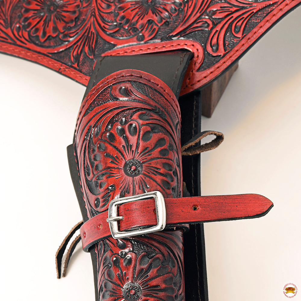 36 In Hilason Western Right Hand Gun Holster Rig 44/45 Cal Leather Cowboy