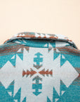 Western Aztec Quarter-Zip Elastic Cuffs Sweatshirt