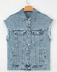 Evelyn Flap Frayed Detail Vest