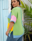 Juliet Plus Size Exposed Seam Patchwork Top