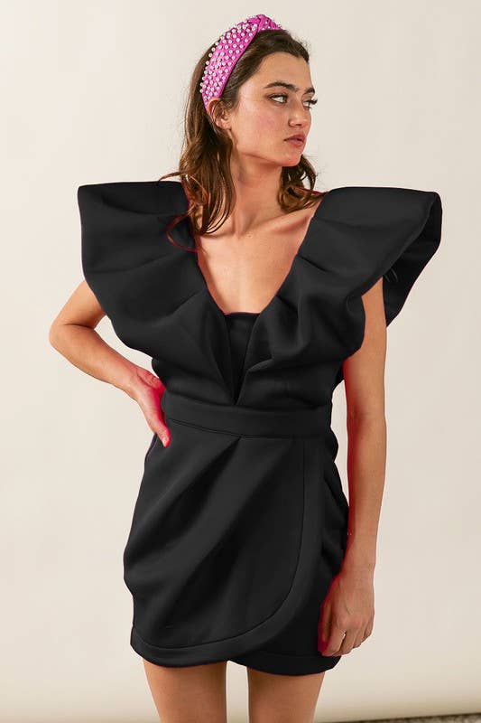Ruffle Sleeve Tulip Dress