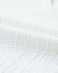 Embroidered Eyelet Crinkled Gauze Collared V-Neck Blouse