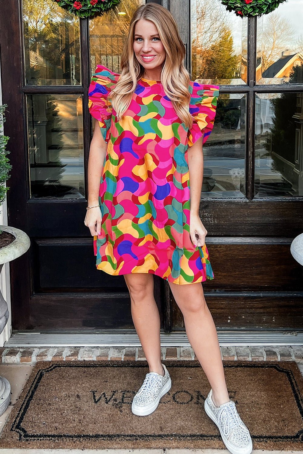 Amaia Ruffle Sleeve Shift Dress