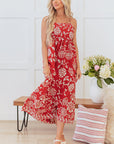 Floral Spaghetti Strap Empire Waist Maxi Dress