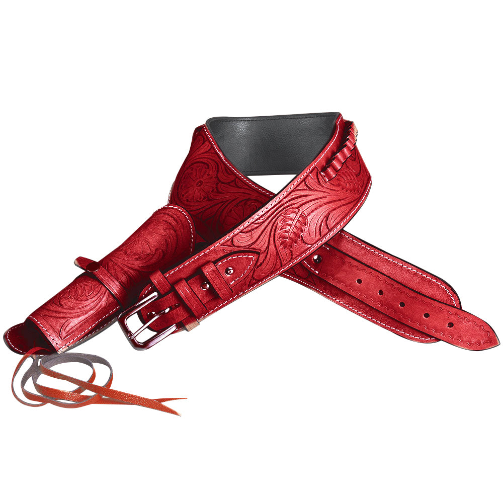 46 In Hilason Western Right Hand Gun Holster Rig 44/45 Cal Leather Cowboy