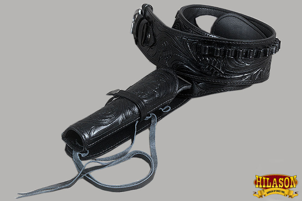 46 In Hilason Western Right Hand Gun Holster Rig 44/45 Cal Leather Cowboy