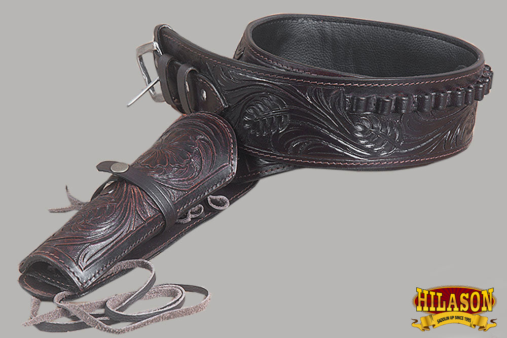 42 In Hilason Western Right Hand Gun Holster Rig 44/45 Cal Leather Cowboy