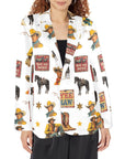 Baha Ranch Vintage Cowboy Collage Western Women's Blazer