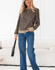 Lottie Ribbed Trim Print Long Sleeve Top