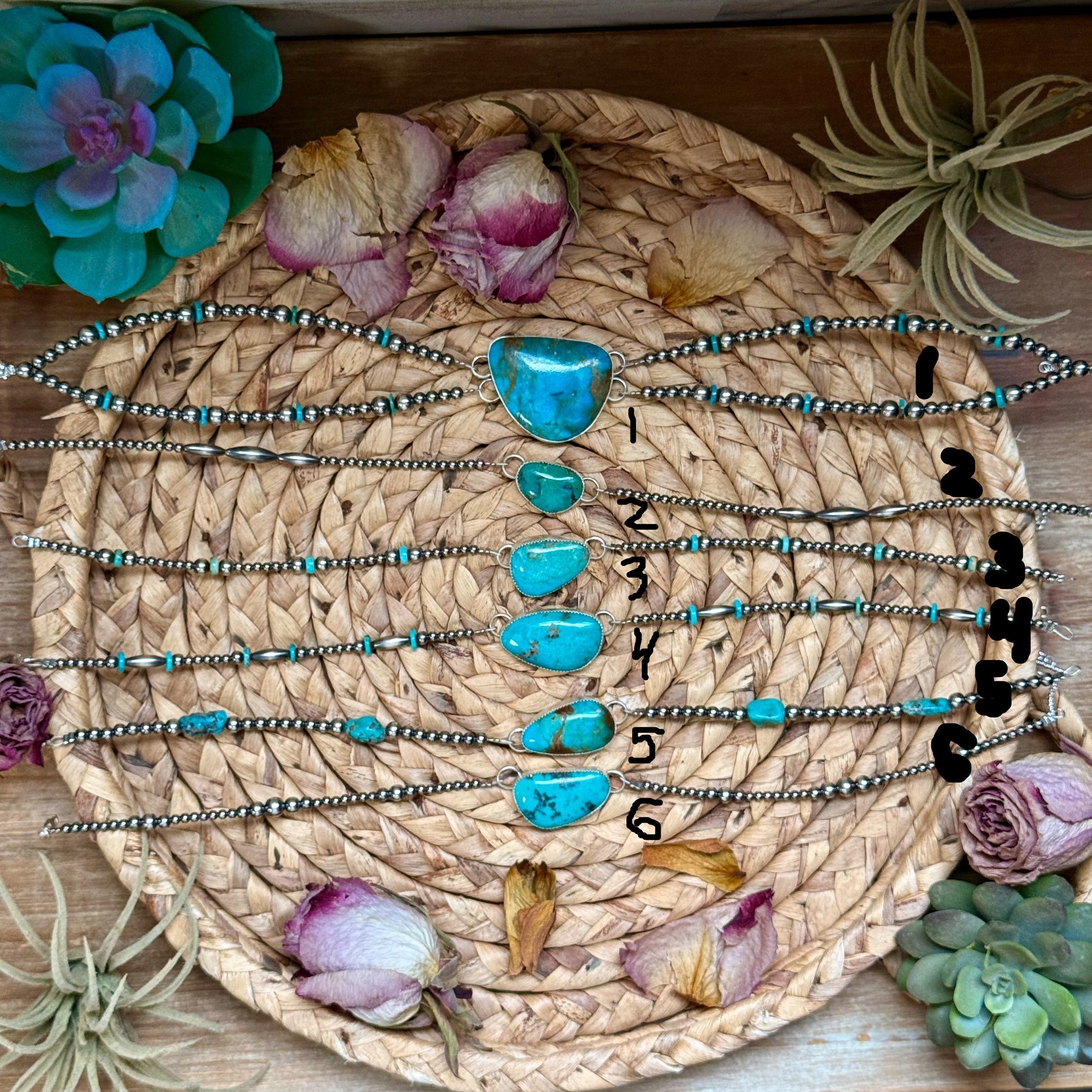 Sterling Silver &amp; Turquoise Choker – 13” + Extender – Handmade In-House by The Bijoux FAB