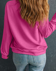 Solid Drop Shoulder Crewneck Pullover Sweatshirt
